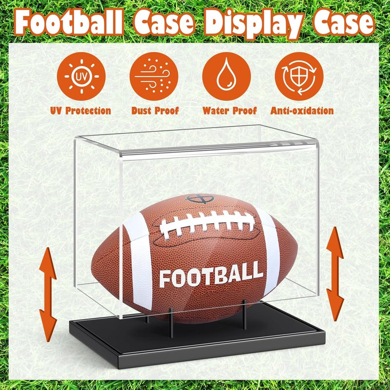 Leffis Football Display Case Full Size, Acrylic Football Case Display Clear, UV Protected Football Display Box Case, Football Cases for Autographed Football, No Assembly Required - Image 5